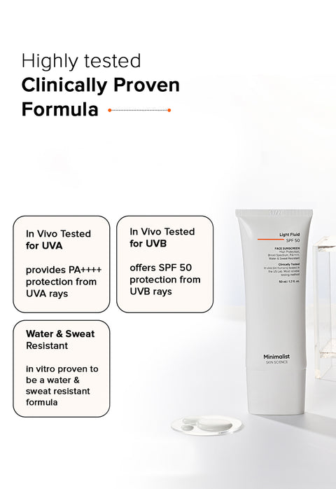 Minimalist Light Fluid SPF 50 Sunscreen PA++++ 50 ml