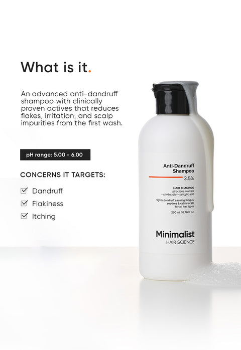 Minimalist Anti-Dandruff Shampoo 3.5% 200 ml