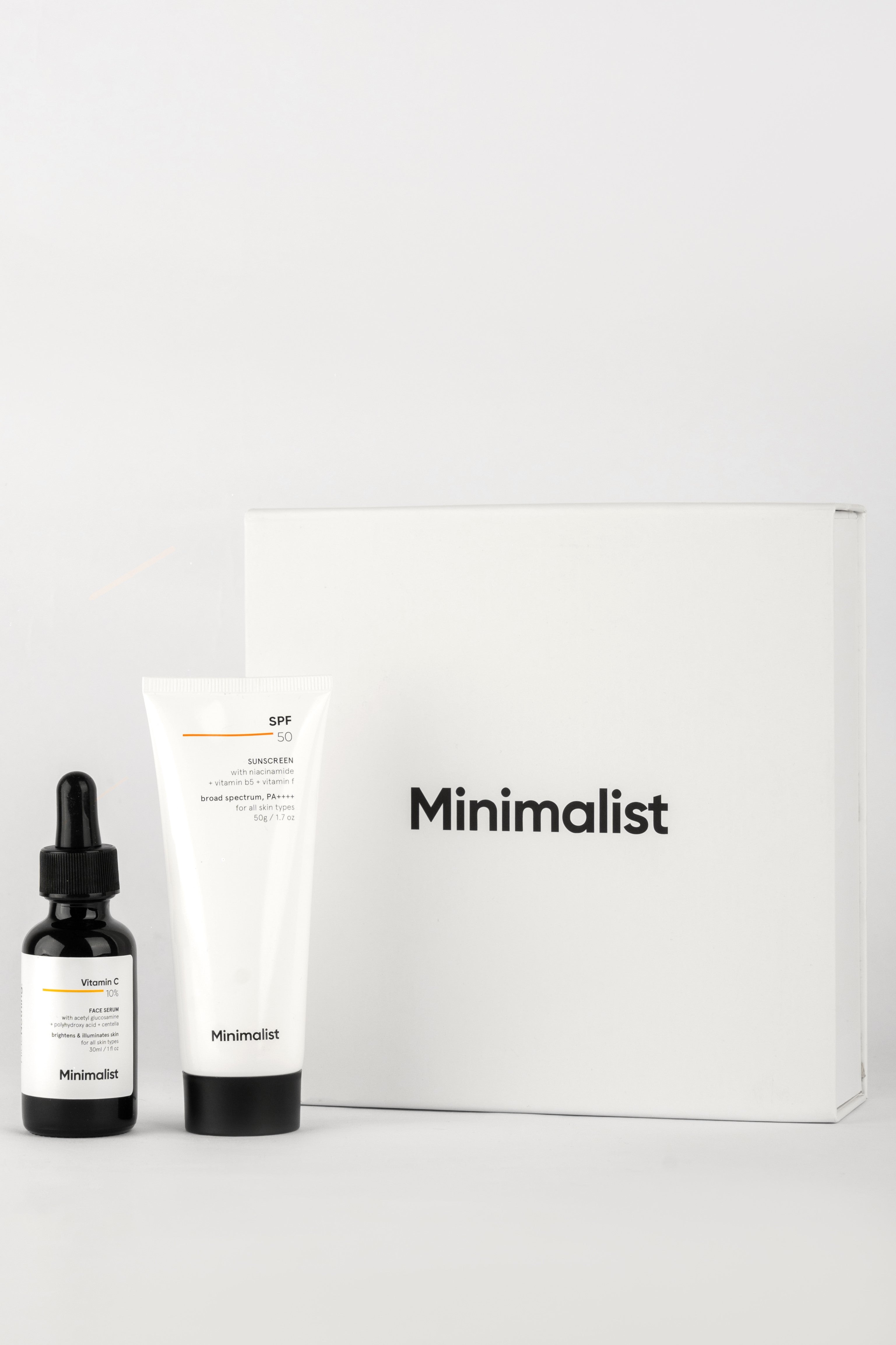 Brightening & SPF Skincare Gift Set with Vitamin C 10% and SPF 50 PA ...